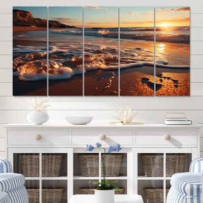 Golden Sands a Mesmerizing XVIII - 5 Piece No Frame Print on Metal