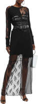 Thumbnail for your product : McQ Patchwork-effect Layered Printed Lace And Cotton-jersey Maxi Dress