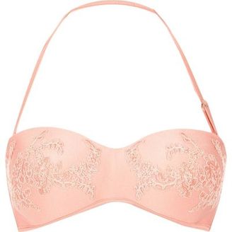 River Island Womens Light pink lace balconette bikini top