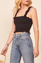 Thumbnail for your product : Reformation Leonore Smock Crop Top