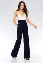 Thumbnail for your product : Quiz Navy Crepe High Waist Palazzo Trousers