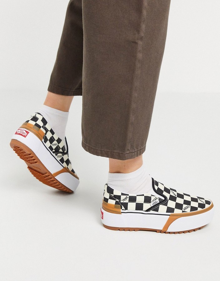 Vans UA Slip On Stacked sneaker in checkerboard - ShopStyle