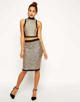 Thumbnail for your product : ASOS co-ord Pencil Skirt in Scuba with Gold Embellishment