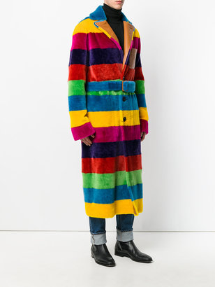 Loewe striped furry coat
