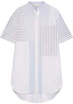 Thumbnail for your product : 3.1 Phillip Lim Patchwork Striped Cotton-poplin Mini Shirt Dress - White