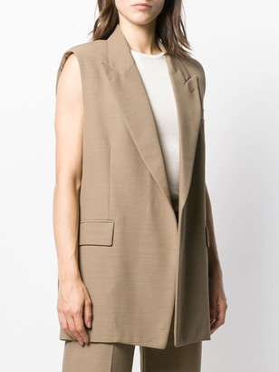 AMI Paris Half-Lined Sleeveless Long Jacket