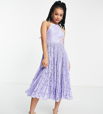 ASOS DESIGN cupped midi prom dress in blue ditsy floral print