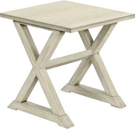 Dovecove Square Bedroom End Table With Antique White Veneer - Completes And Living Room Ensemble Transitional Cabinet Accent Nightstand Veneer Solid Wood Ba