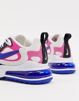 Thumbnail for your product : Nike Air Max 270 React White Pink And Black Trainers