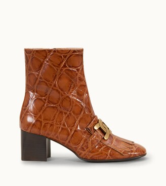 burnt orange ankle boots