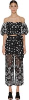Thumbnail for your product : Self-Portrait Floral Sequin Embellished Wide Pants