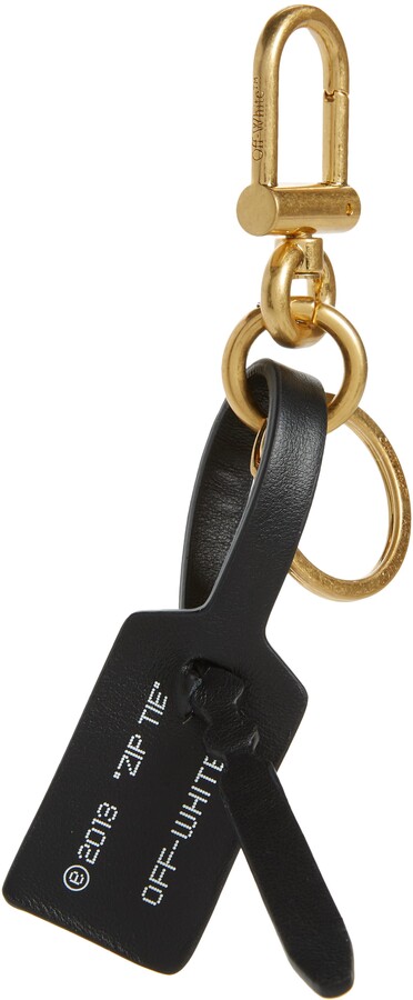 Off-White Leather Zip Tie Key Ring - ShopStyle