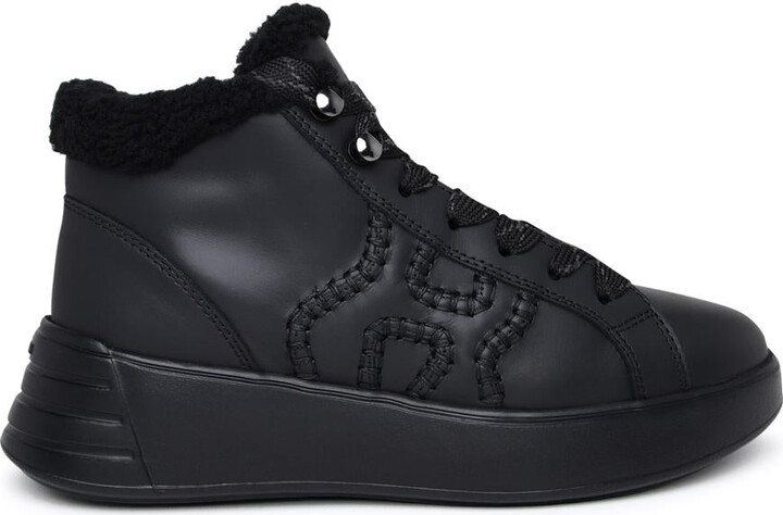 Hogan Rebel black leather sneakers - ShopStyle