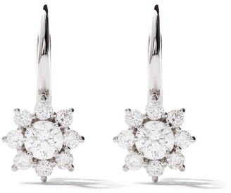 As 29 18k white gold diamond Star Cluster hoop earrings