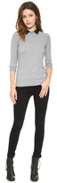 Thumbnail for your product : Three Dots Sweater with Silk Collar