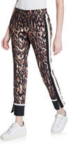 Thumbnail for your product : Pam & Gela Ocelot-Print Cropped Track Pants