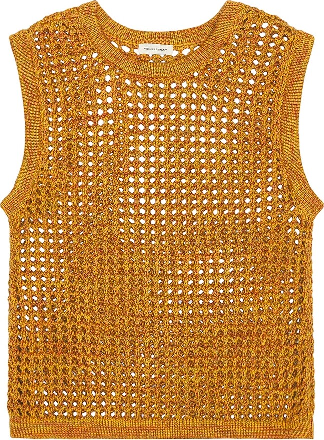 Nicholas Daley Crocheted Cotton Sweater Vest - ShopStyle