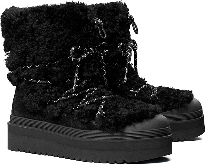 Tory Burch Women's Mellow Shearling Embellished Ankle Boots