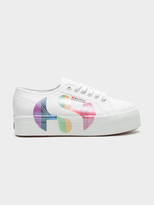 Thumbnail for your product : Superga Womens 2790 Cotw Rainbow Logo Sneakers in Glitter Rainbow White