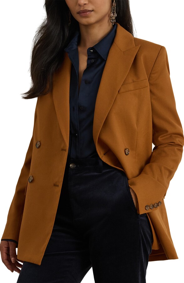 Lauren Ralph Lauren Double Breasted Wool Twill Blazer