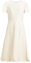 Thumbnail for your product : Valentino Overlap-pleat Wool-blend Dress - Womens - Ivory