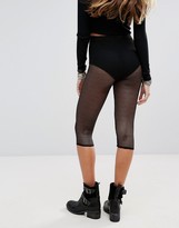 Thumbnail for your product : boohoo Fishnet Cropped Leggings