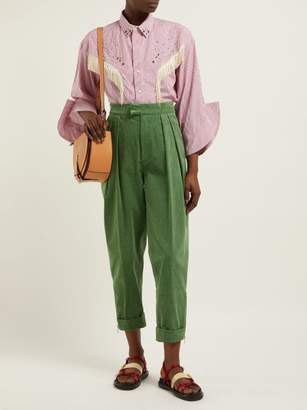 Preen Line Deena Zip Cuff Cotton Corduroy Trousers - Womens - Green