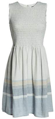 French Connection Serge Stripe Fit & Flare Dress