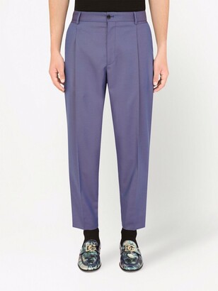 Dolce & Gabbana Virgin Wool-Blend Cropped Tailored Trousers