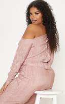Thumbnail for your product : PrettyLittleThing Plus Rose Plisse Off Shoulder Top