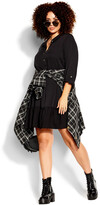 Thumbnail for your product : City Chic Tiered Shirt Dress - black