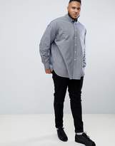 Thumbnail for your product : Tommy Hilfiger Big & Tall mini houndstooth check shirt flag logo button down in dark blue