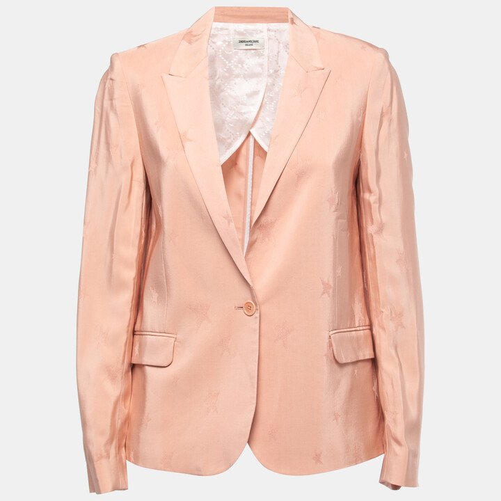 Zadig & Voltaire Deluxe Pink Star Jacquard Victor Jacq Blazer S - ShopStyle