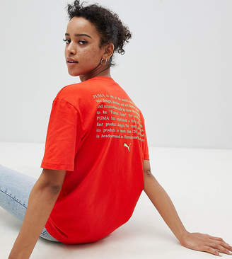 Puma Exclusive To ASOS T-Shirt With Neon Logo In Red
