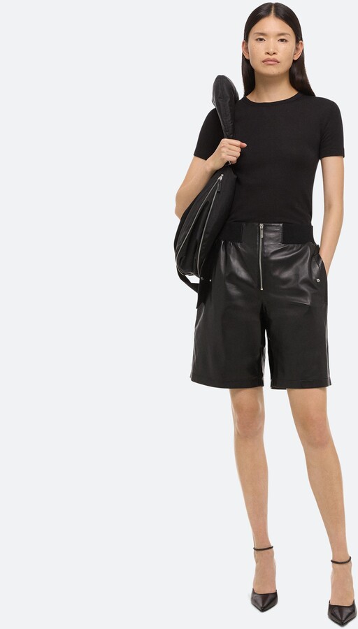 Helmut Lang Leather Bomber Shorts
