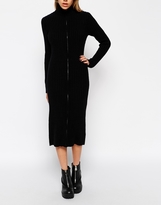Thumbnail for your product : ASOS COLLECTION Longline Ribbed Cardigan With High Neck And Zip
