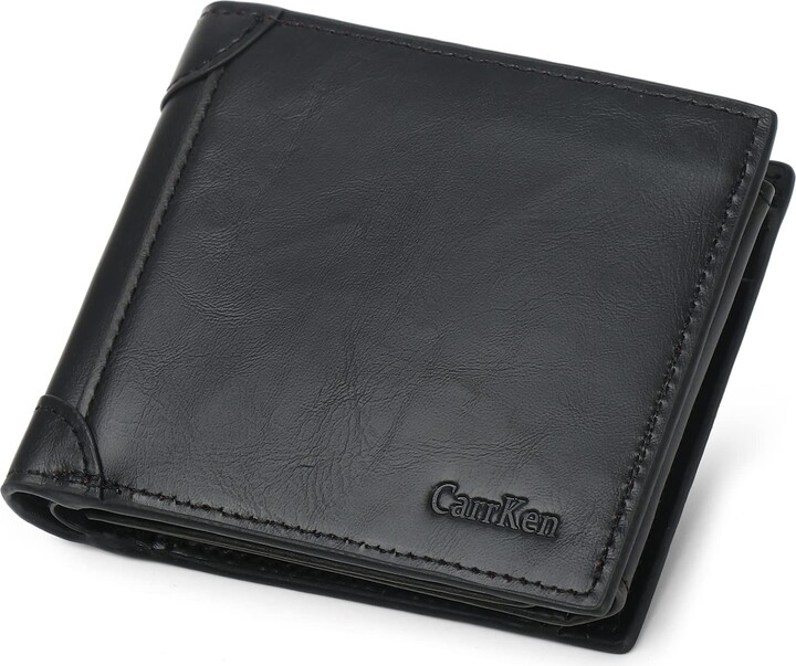 CarrKen Mens Wallet Super Large Capacity Bifold RFID Blocking Wallet