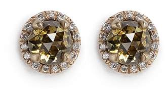 Monique Péan 'Atelier' halo diamond 18k recycled gold stud earrings