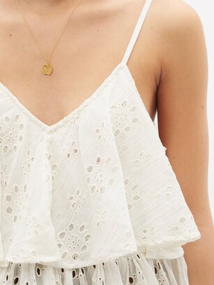 Mes Demoiselles Beluga Ruffled Broderie-anglaise Cotton Cami Top - Ivory