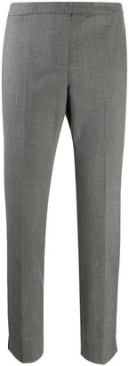 high waisted black slim trousers