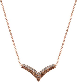 LeVian 14K Strawberry Gold®, Chocolate Diamond® & Nude Diamond™ Chevron Pendant Necklace