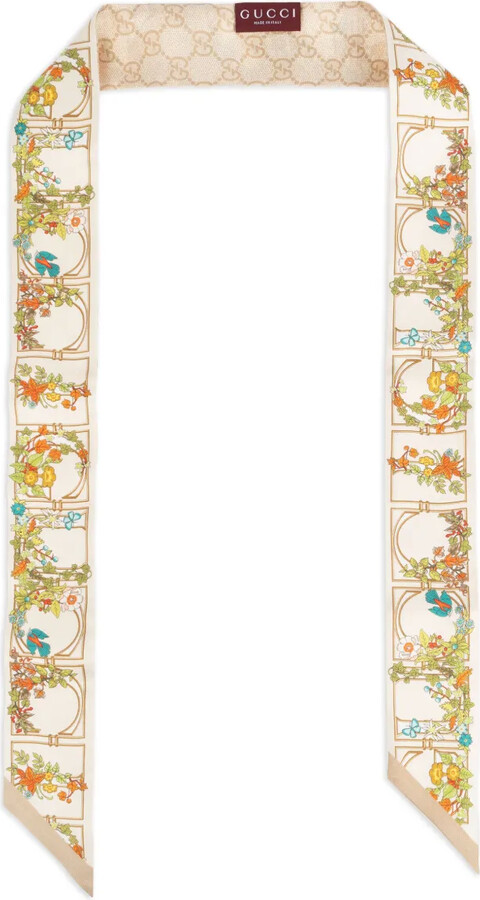 Gucci Floral-Print Silk Scarf