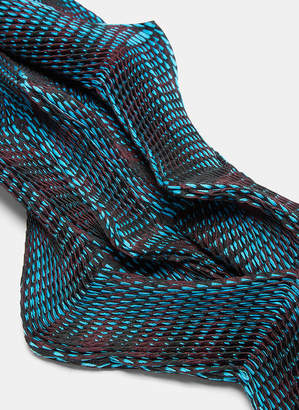 Issey Miyake Planet Three-Dimensional Scarf in Turquoise, Burgundy and Black