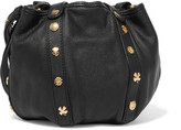 Thumbnail for your product : See by Chloe Vicki Embellished Textured-leather Bucket Bag - Black