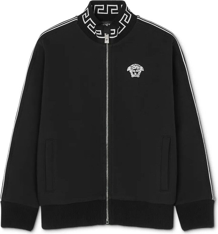 Versace Children Greca-detail zip-up sweatshirt