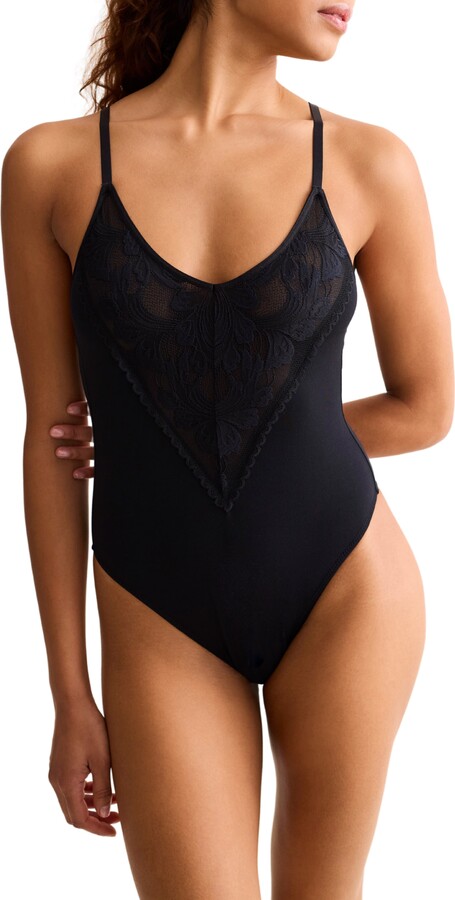 Fleurt Parisian Nights Lace Trim Bodysuit