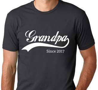 Threaded Tees Men's Grandpa Since 2017 T-Shirt L Dark Grey