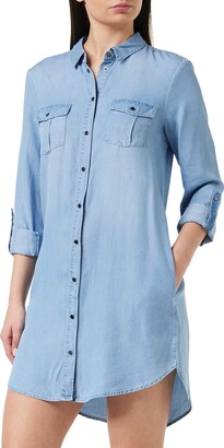 Vero Moda Women Long Sleeve Shirt Dress Light Blue 8 (XS)