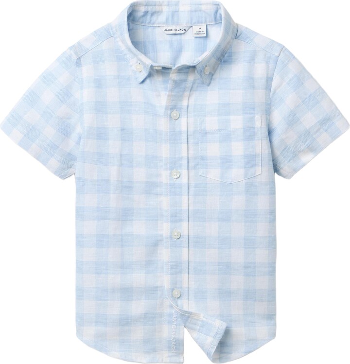 Gingham Linen-Cotton Shirt