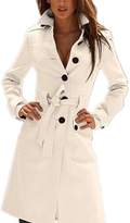 Thumbnail for your product : Allonly Women Multicolor Split Leisure Woolen Slim Trench Coat